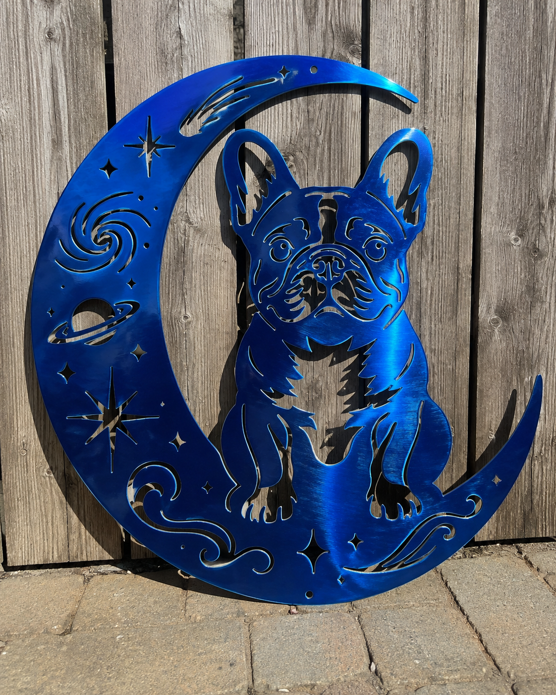 French Bulldog Moon Metal Wall Art #2