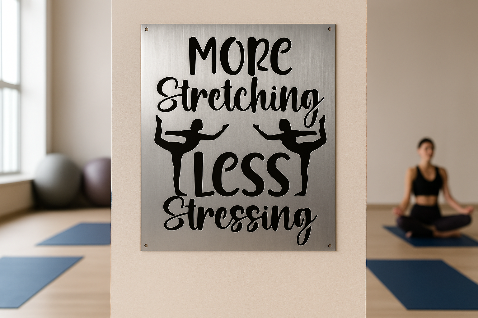 More Stretching Yoga Metal Art