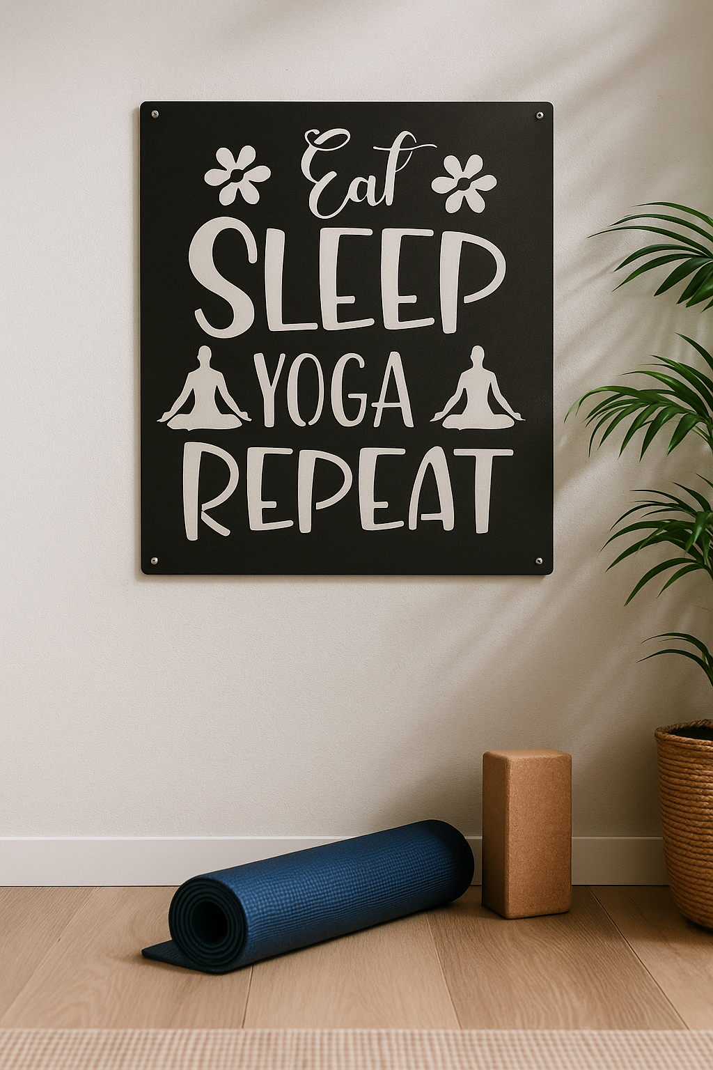 Eat-Sleep-Yoga Metal Art Sign