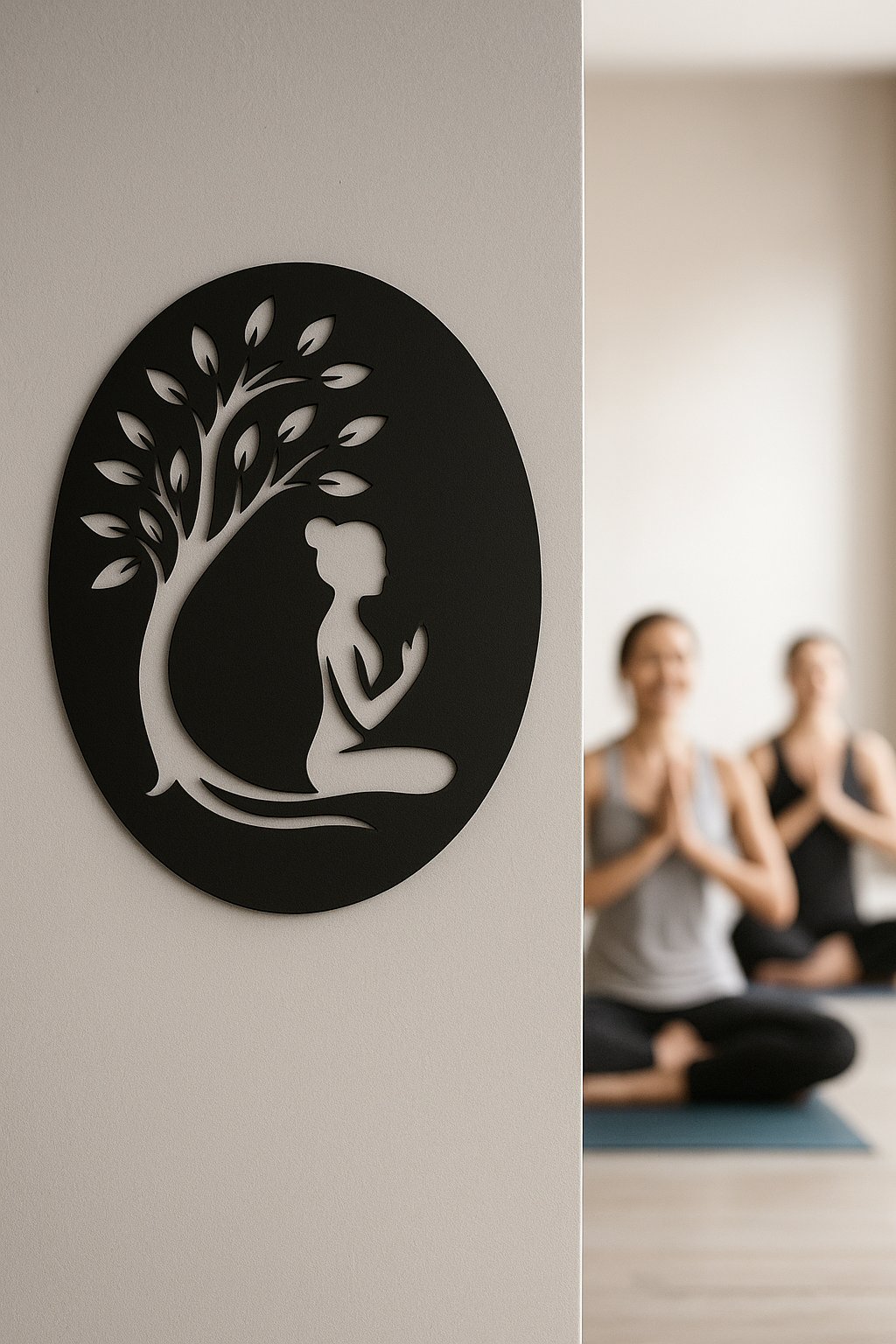 Meditation Metal Art Sign