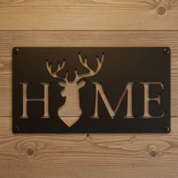 White-Tailed Deer 'Home' Metal Wall Art