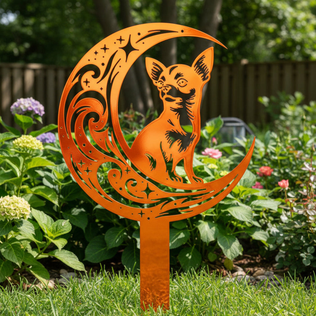 Dogs On The Moon – Chihuahua Garden Stake
