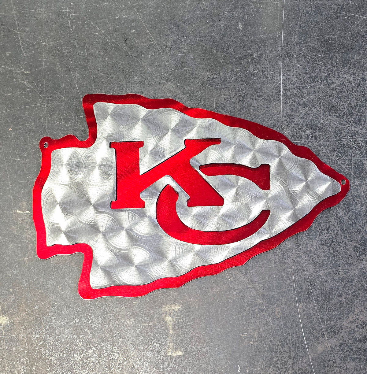 Powder coated sports team metal artwork by Elite Metalworking