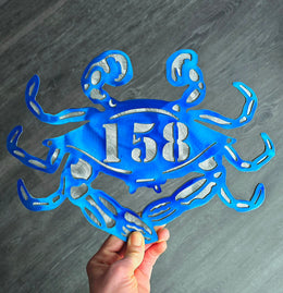 Blue Crab Personalized Metal Sign