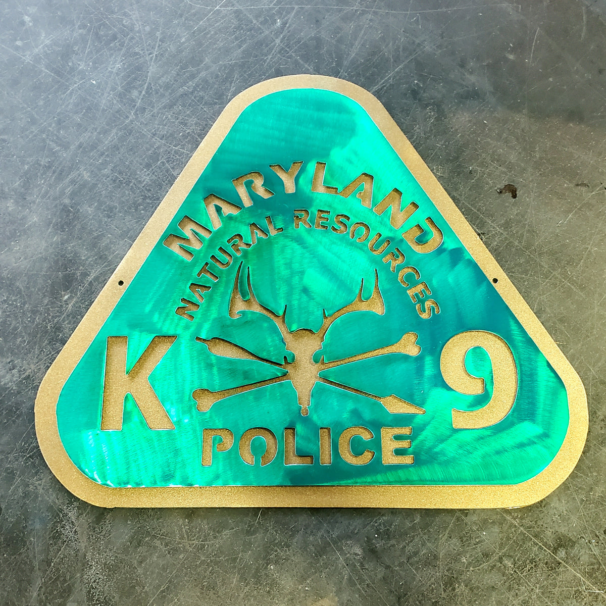 Maryland Natural Resources Police K9 emblem by Elite Metalworking