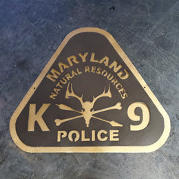 Maryland Natural Resources Police K9 badge by Elite Metalworking