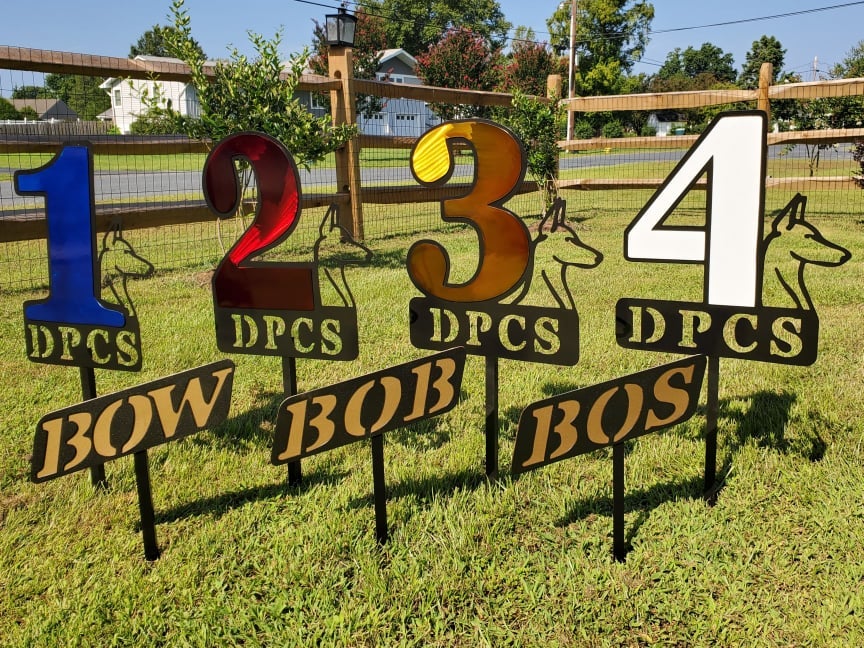 Numbered dog sport garden stakes by Elite Metalworking