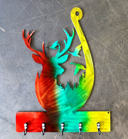 White-Tailed Deer Fishing Hook Key & Leash Hanger