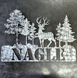 White-Tailed Deer Nature Scene Metal Wall Art