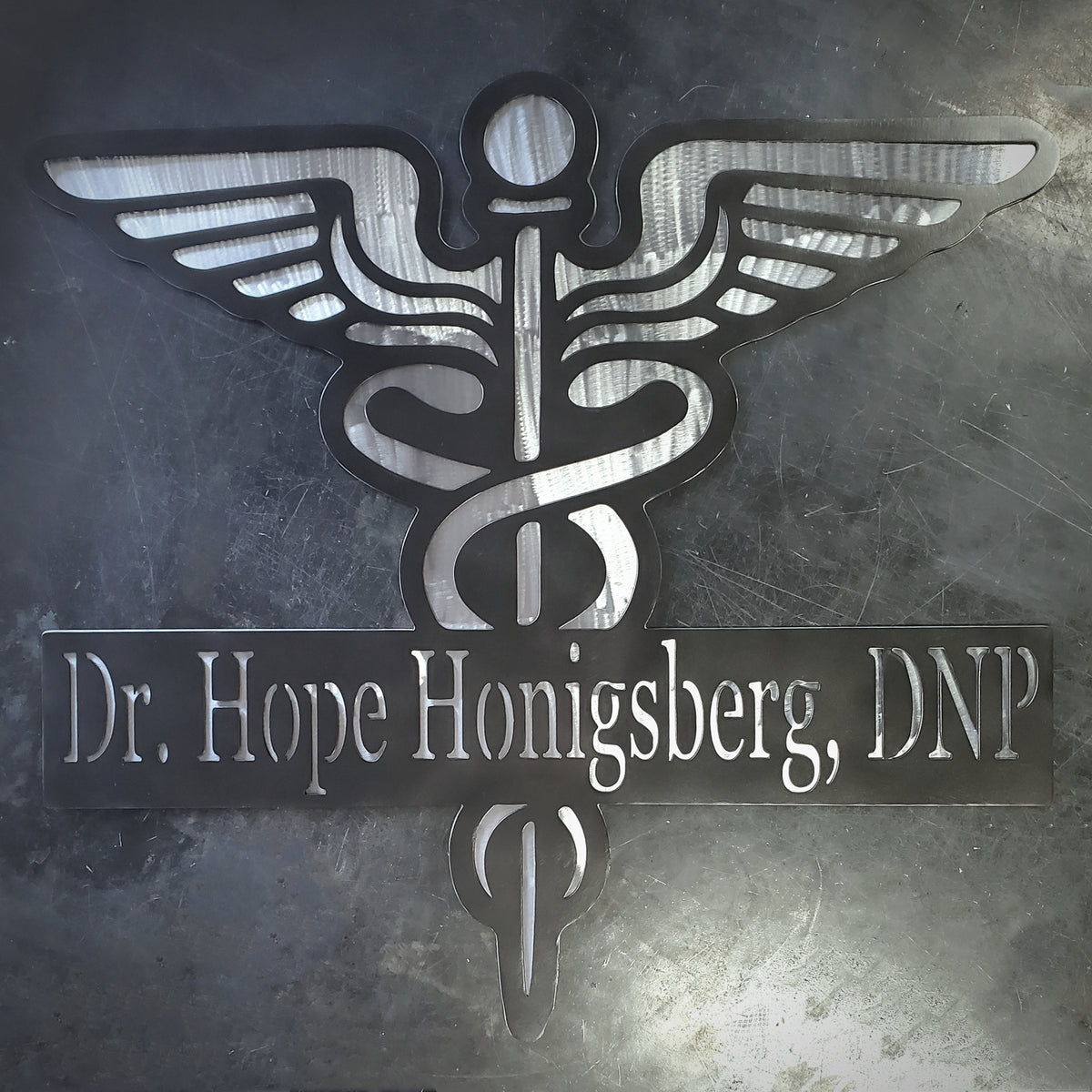 Medical caduceus business sign by Elite Metalworking