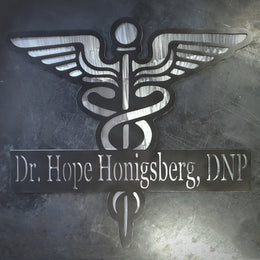 Medical caduceus business sign by Elite Metalworking