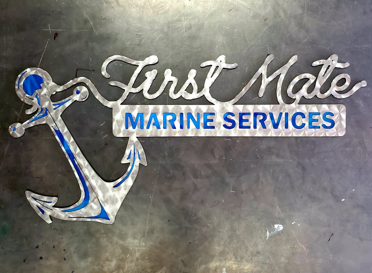 First Mate Marine Services anchor sign by Elite Metalworking