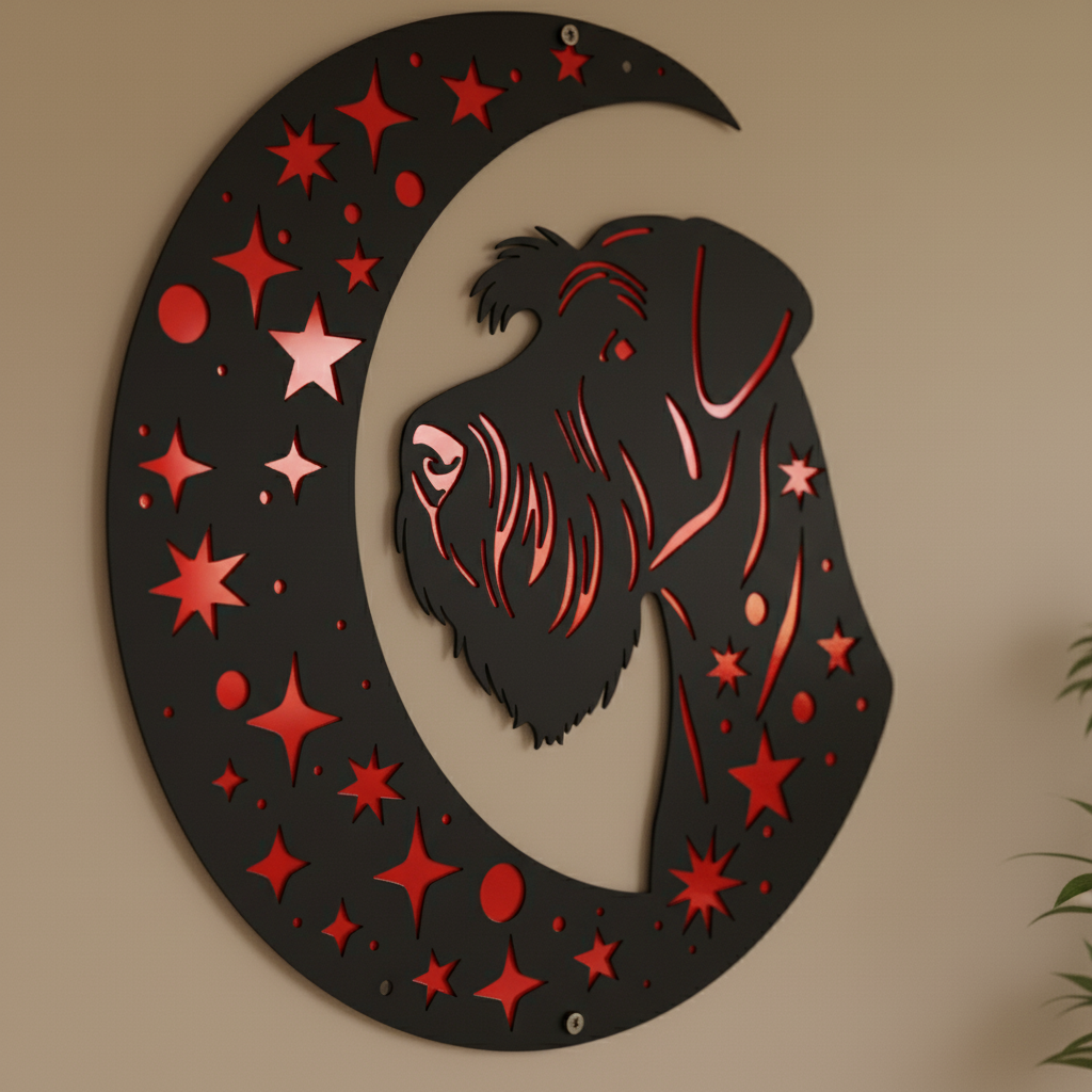 Kerry Blue Terrier "On The Moon" Metal Art