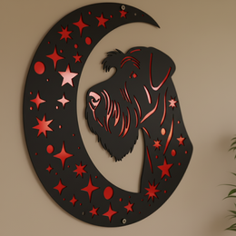 Schnauzer Moon Metal Wall Art