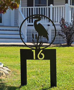 Blue Heron Personalized Metal Sign