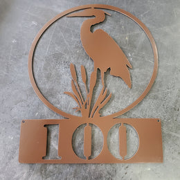 Blue Heron Personalized Metal Sign