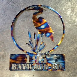 Blue Heron Personalized Metal Sign
