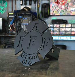 Firefighter Metal Hitch Cover