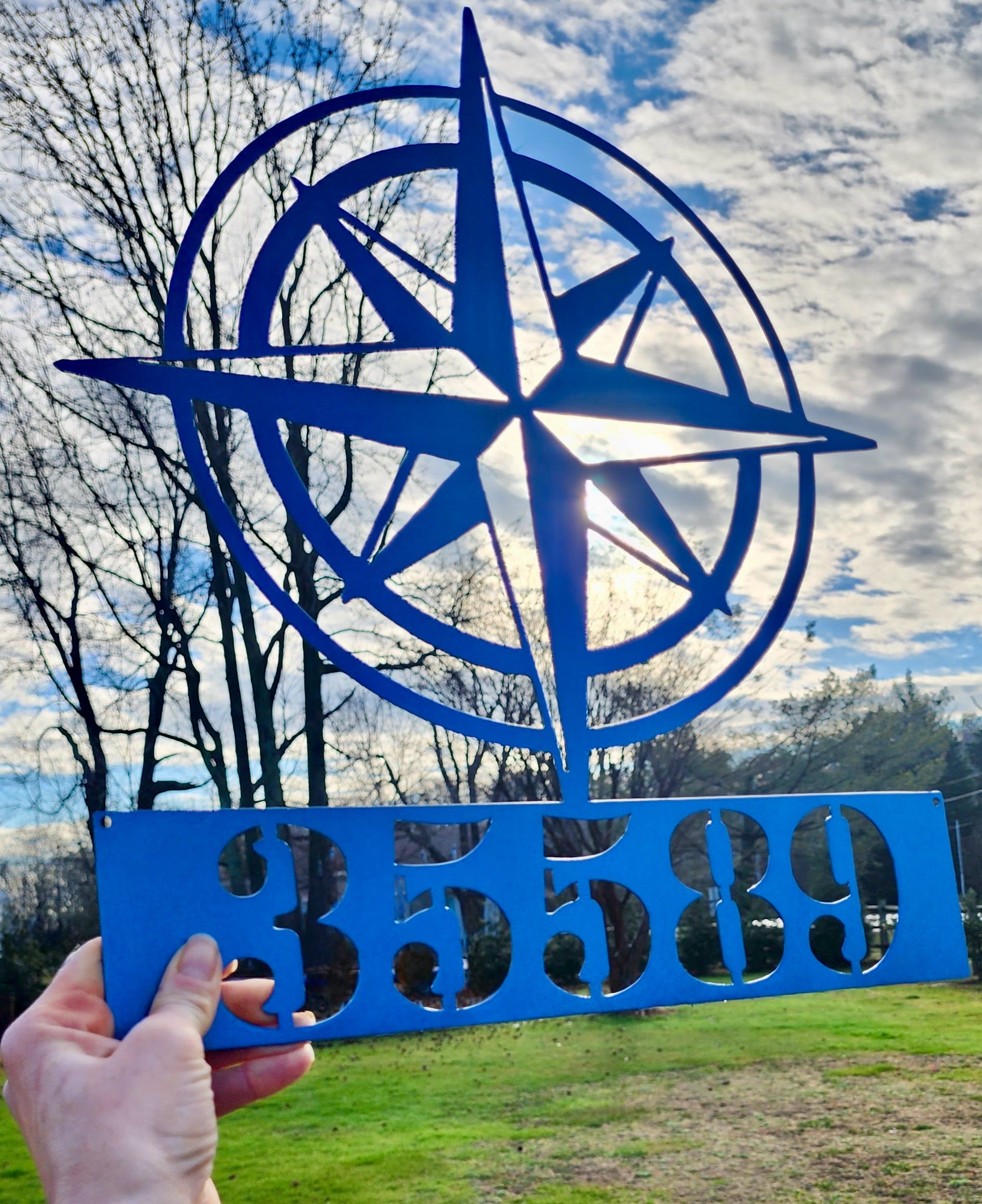 Nautical Compass Address & Name Sign