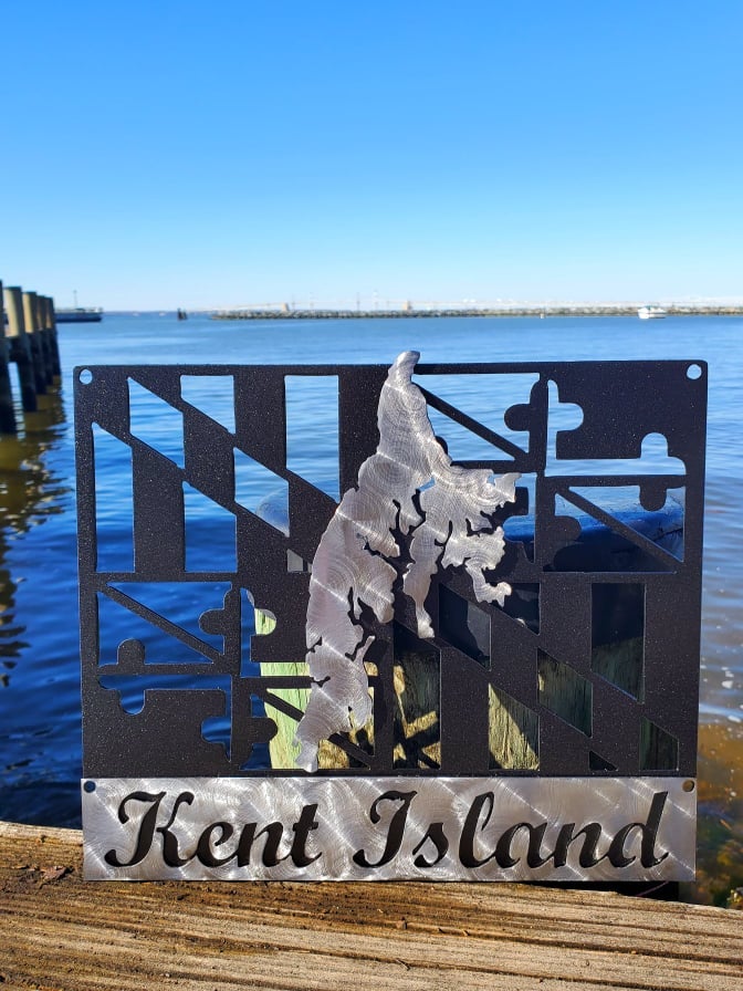 Kent Island Maryland flag sign by Elite Metalworking