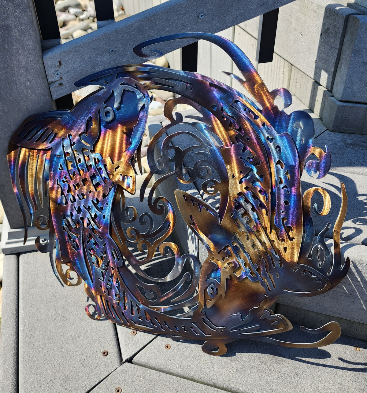 Koi Fish Metal Wall Art