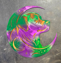 Labrador Retriever Moon Metal Wall Art