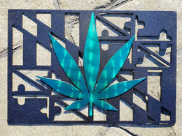 Cannabis leaf and Maryland flag by Elite Metalworking