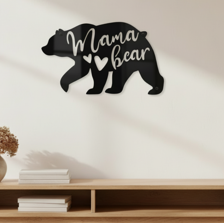 Mama Bear Metal Wall Art