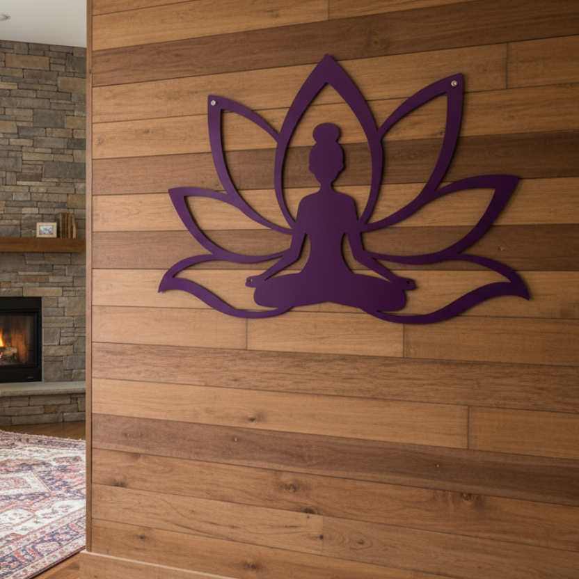 Meditation Lotus Metal Wall Art