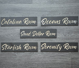 Coastal room nameplate set by Elite Metalworking