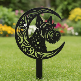 Scottish Terrier Moon Garden Stake
