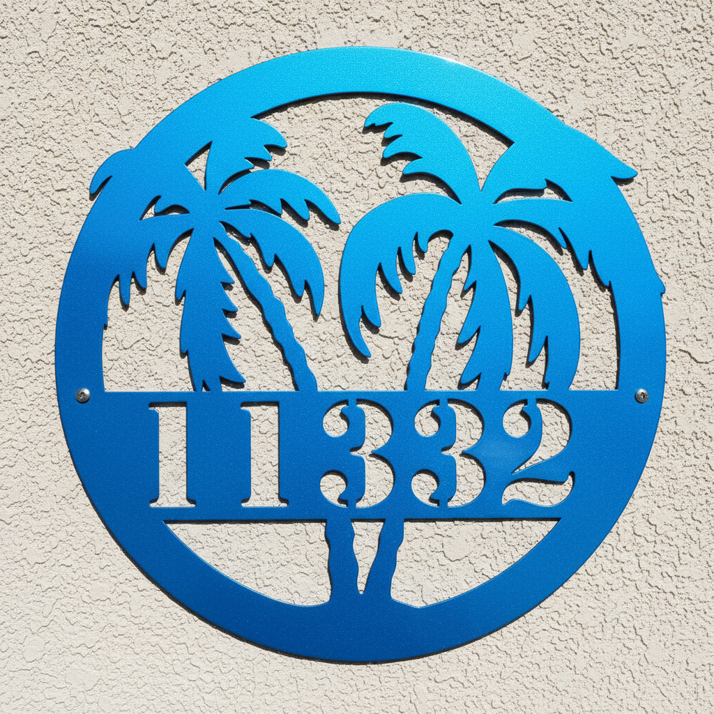 Palm Trees Address & Name Sign