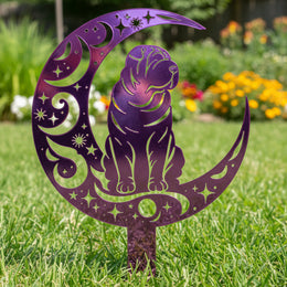 Shar Pei Moon Garden Stake