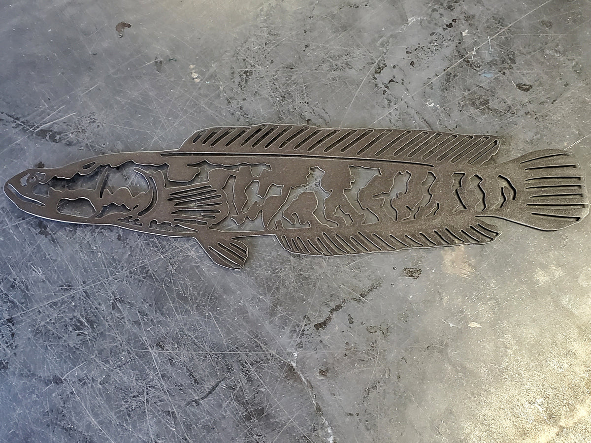 Northern Snakehead Metal Wall Art #2
