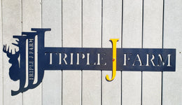 Triple J Farm antler lettering by Elite Metalworking