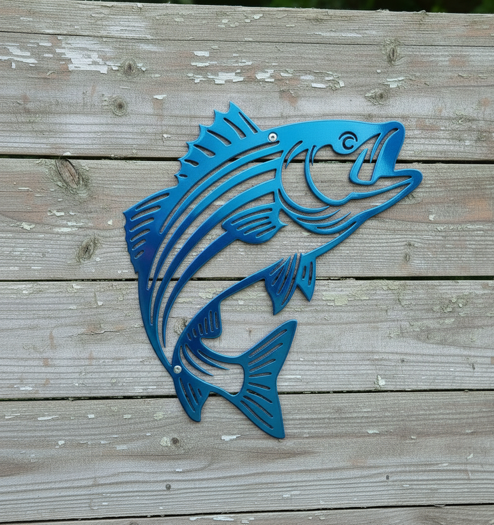 Striped Bass (Rockfish) Metal Wall Art #3