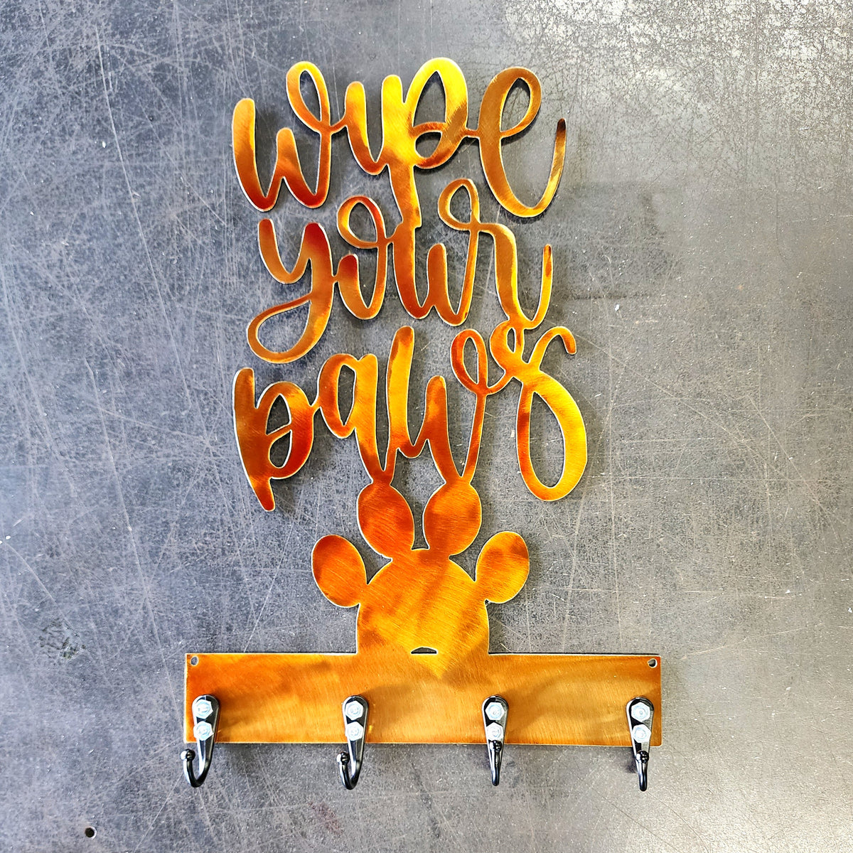Wipe Your Paws Key & Leash Hanger