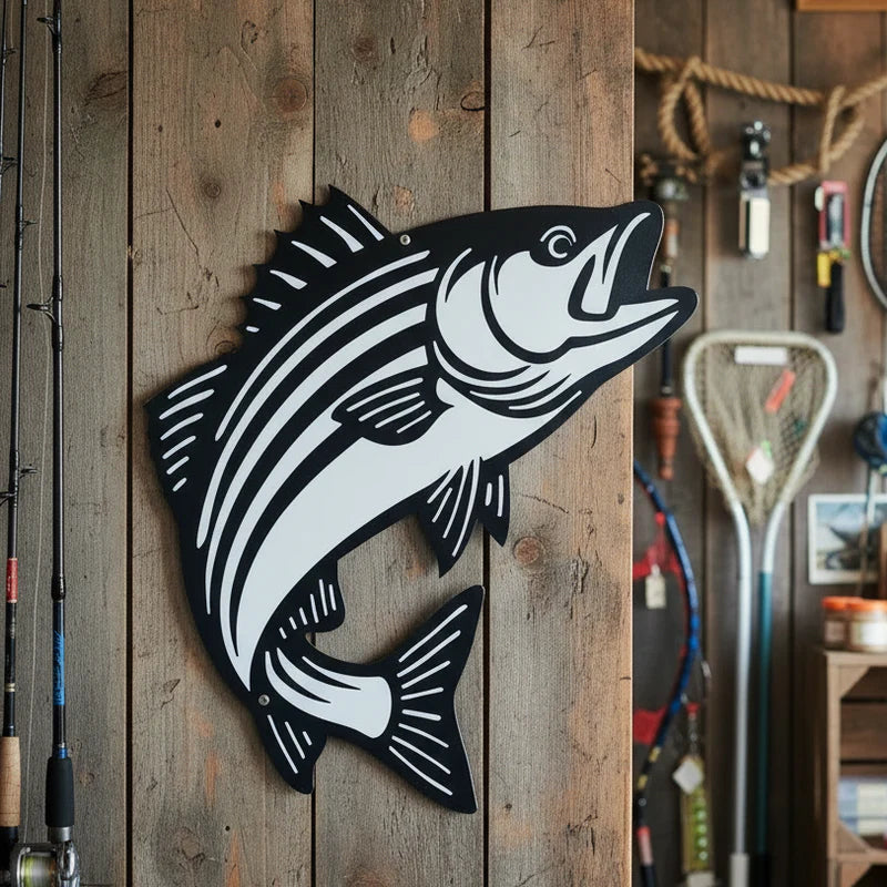 Striped Bass (Rockfish) Metal Wall Art #3