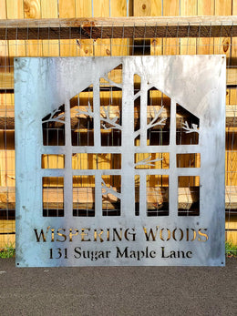 Whispering Woods property sign by Elite Metalworking