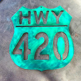 Highway 420 Metal Wall Art
