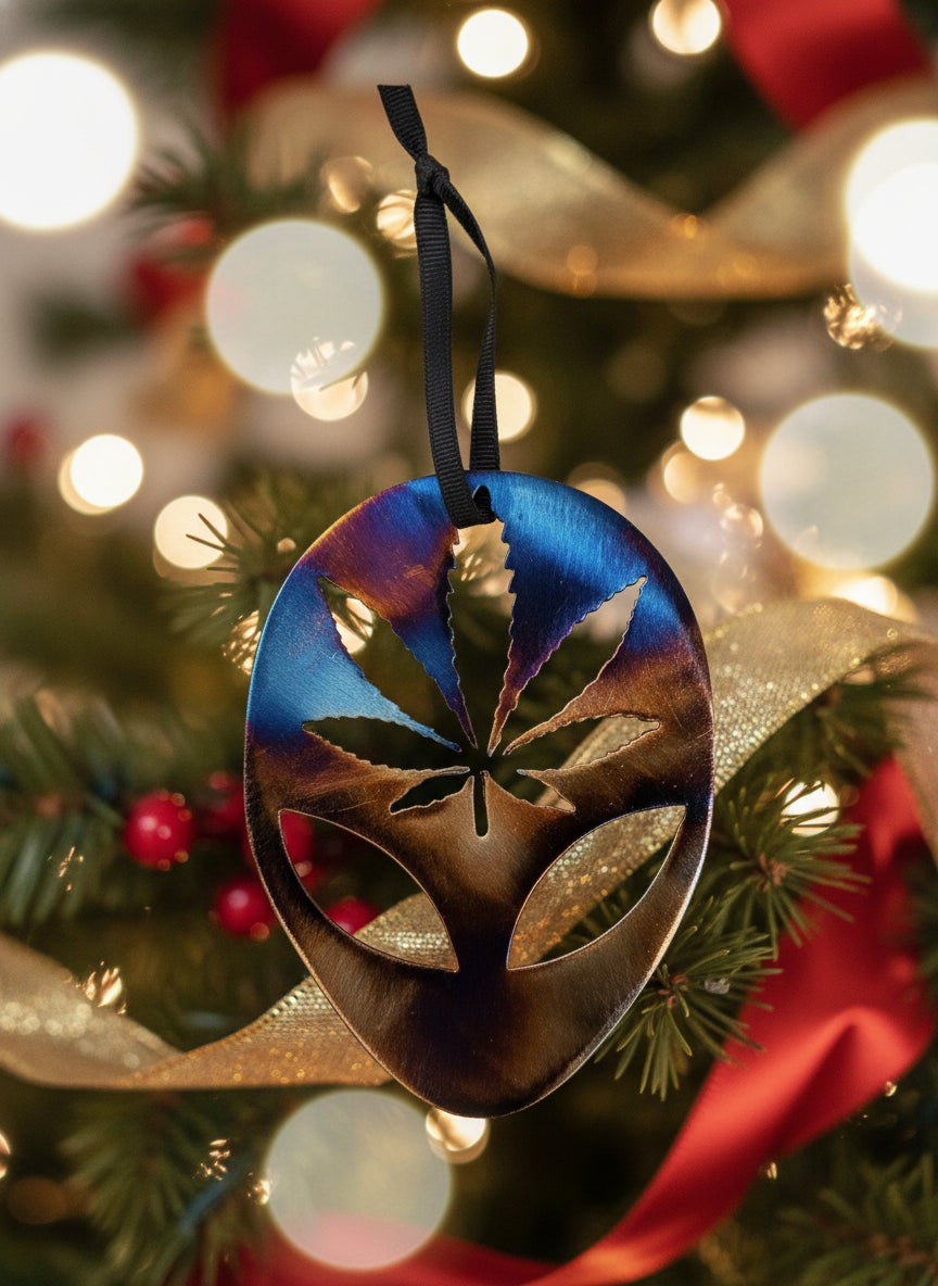 Alien Cannabis Leaf Ornament
