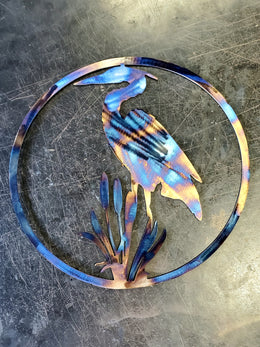 Blue Heron Metal Wall Art