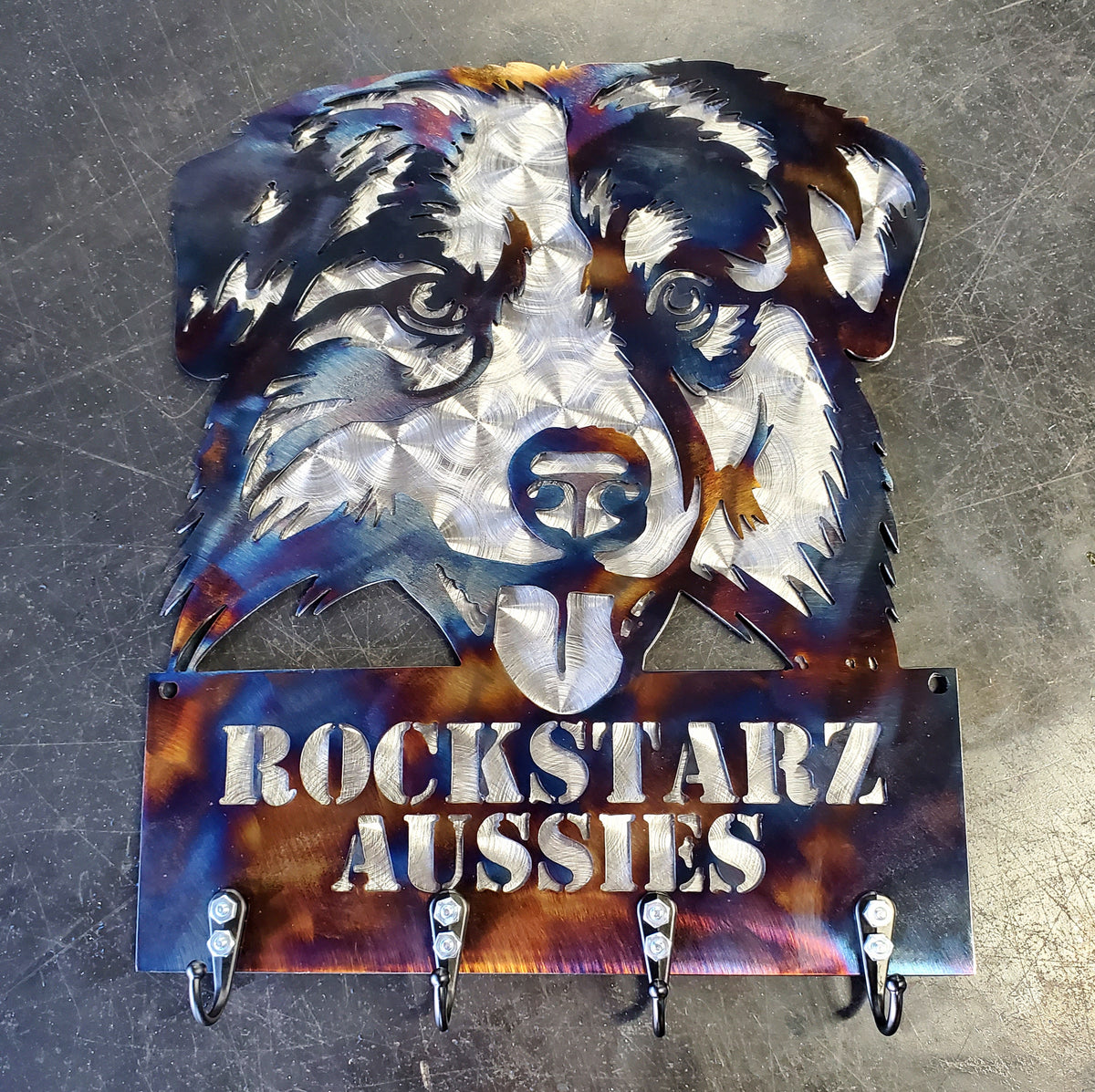 Australian Shepherd Key & Leash Hanger