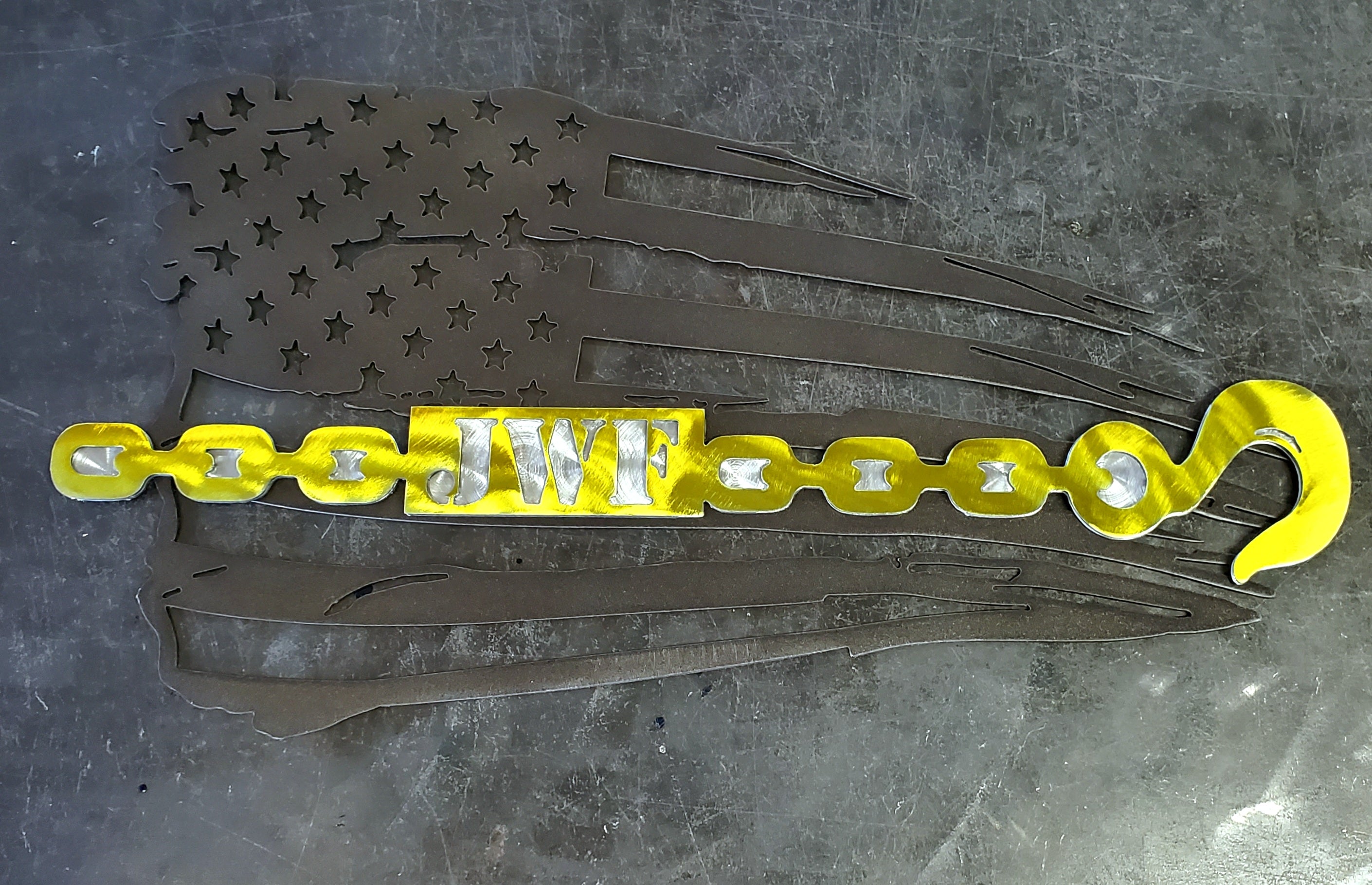 Towing American Flag