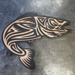 Walleye Tribal Metal Wall Art