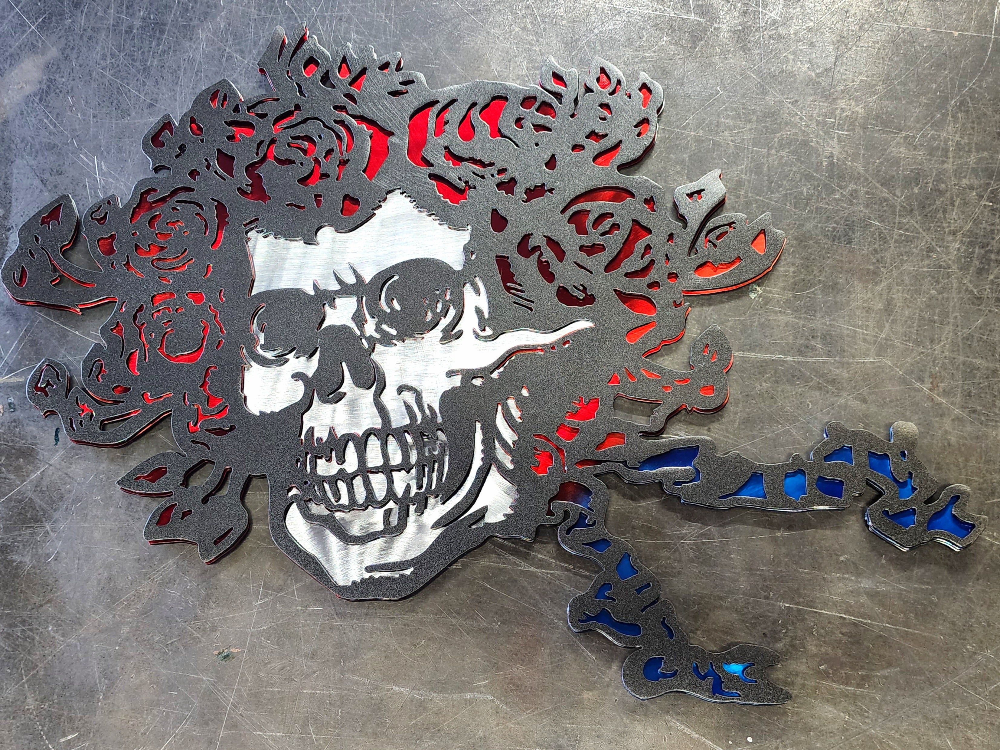 Grateful Dead Skull & Bones Metal Art