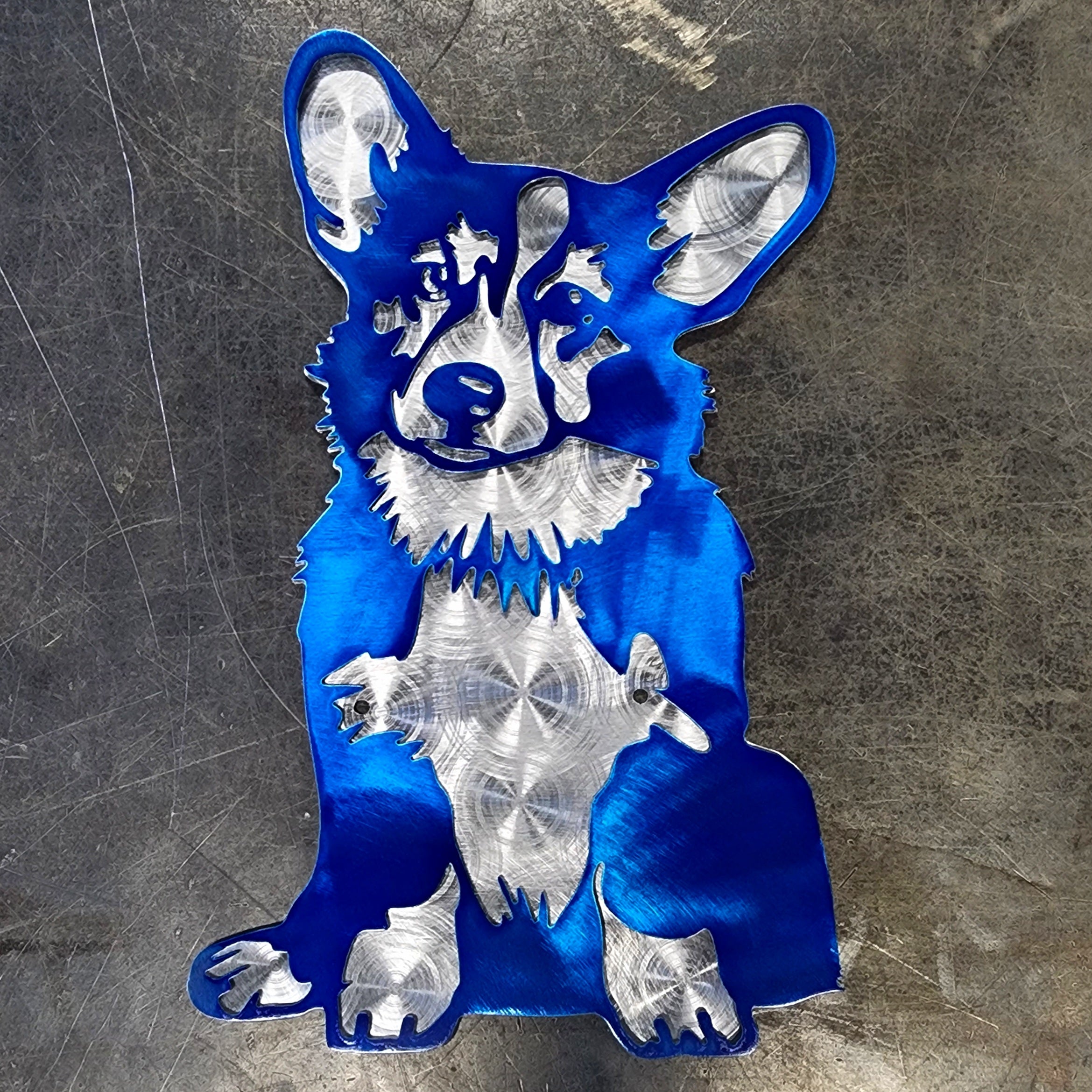 Corgi Docked Tail Metal Art
