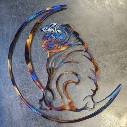 Pug Moon Metal Wall Art