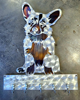 Corgi Docked Tail Key & Leash Hanger
