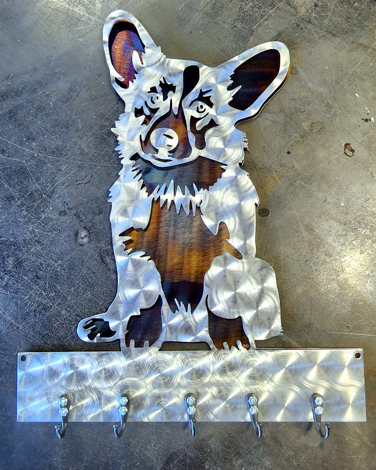 Corgi Docked Tail Key & Leash Hanger